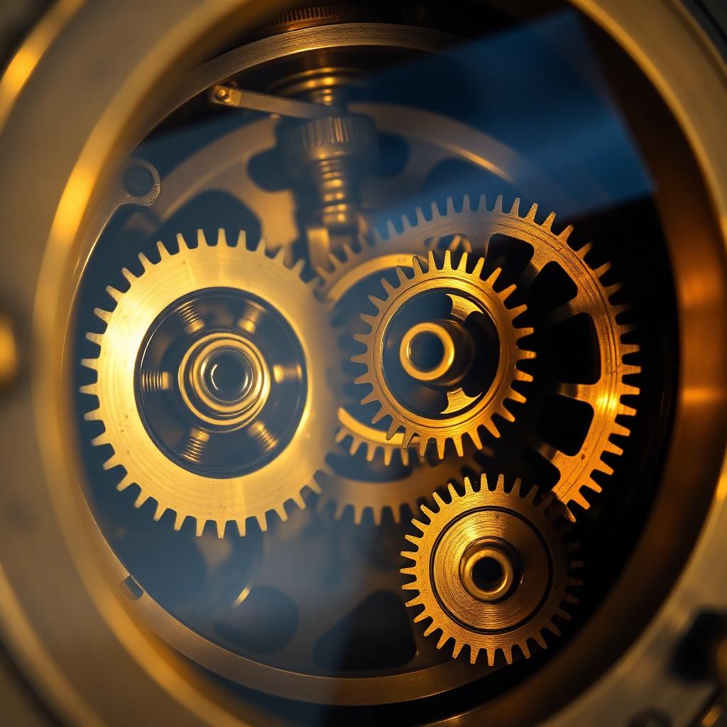 Macro of antique brass gears